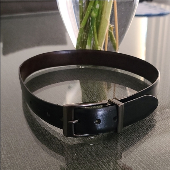 Dickies Reversible Black Brown Vegan Leather Slim Belt Boys S 22-24 Waist - Picture 14 of 14